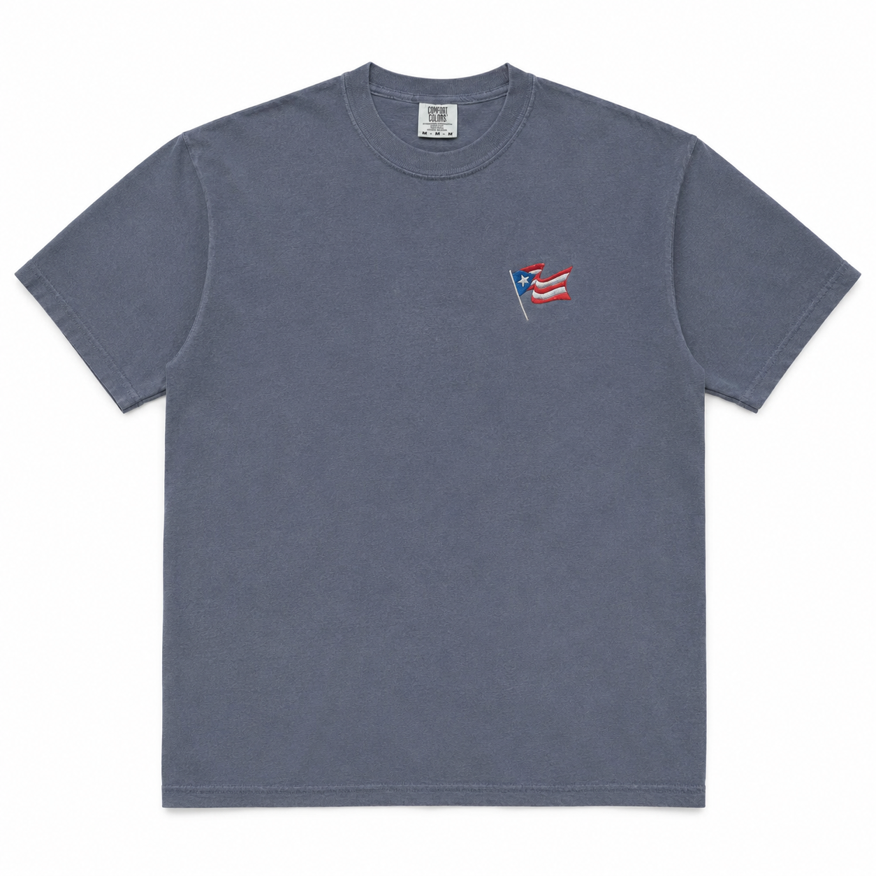Boricua Flag Embroidered Heavyweight Tee