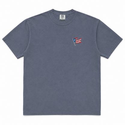 Boricua Flag Embroidered  Heavyweight Tee