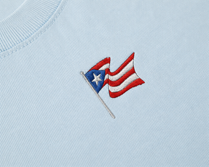 Boricua Flag Embroidered  Heavyweight Tee