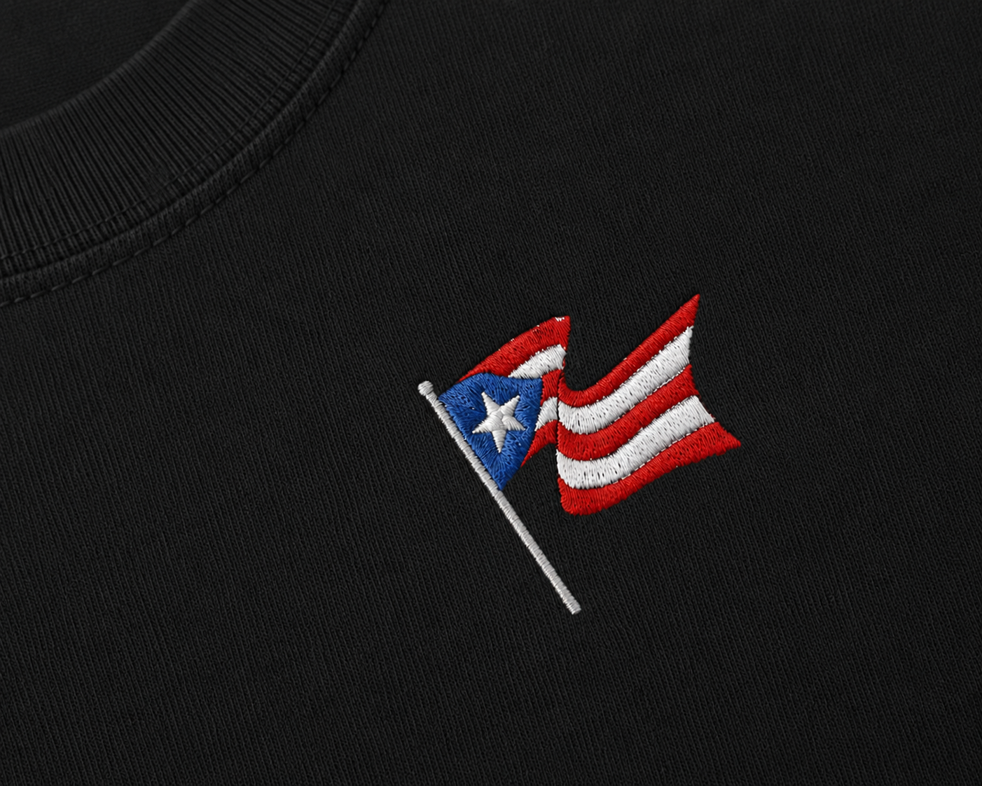 Boricua Flag Embroidered  Heavyweight Tee