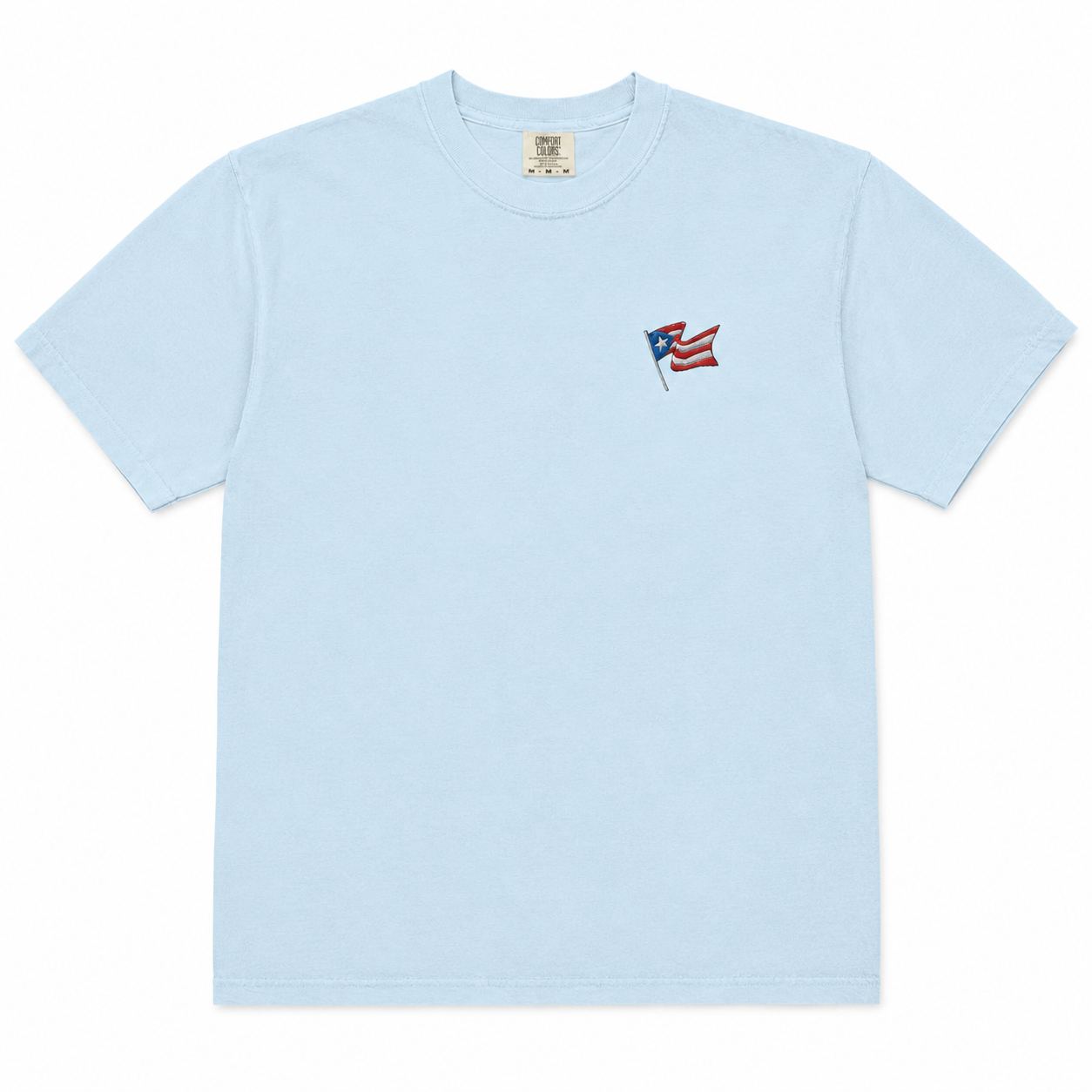 Boricua Flag Embroidered  Heavyweight Tee