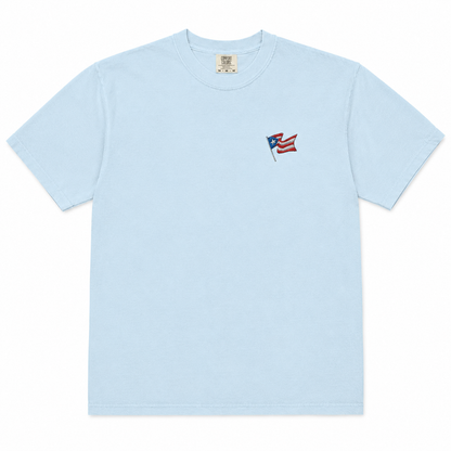 Boricua Flag Embroidered  Heavyweight Tee