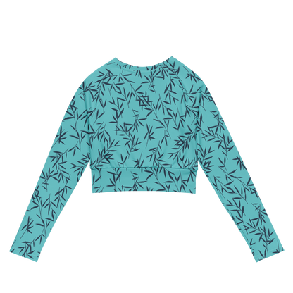 Bambua Pattern Long-sleeve Crop Top