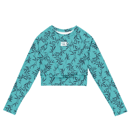 Bambua Pattern Long-sleeve Crop Top